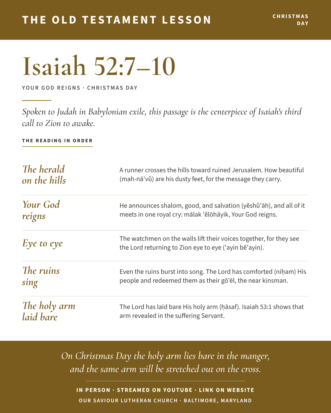 The Old Testament for Christmas Day: Isaiah 52:7–10